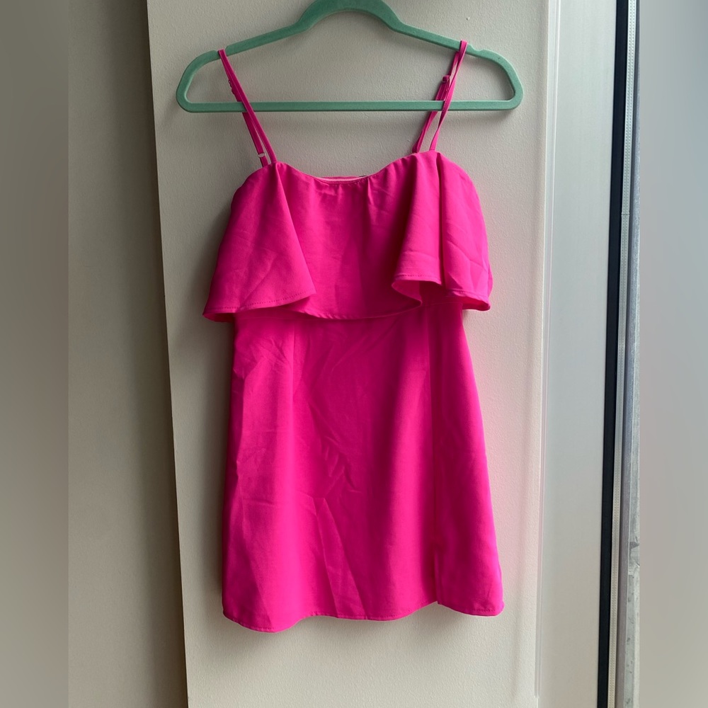Hot pink mini dress